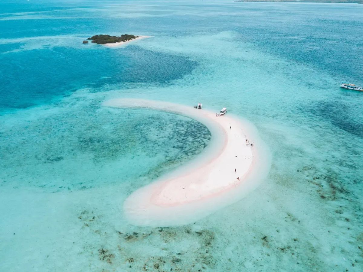 Gili Pasir, a small sand island at southeast Lombok